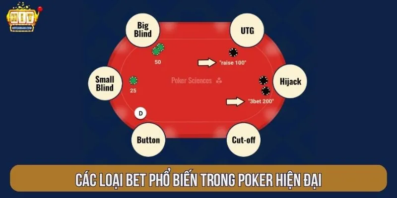 Các loại bet phổ biến trong poker hiện đại